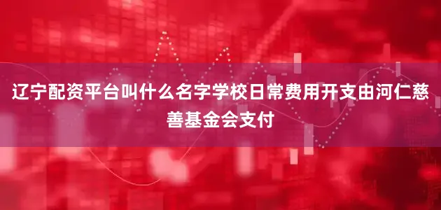 辽宁配资平台叫什么名字学校日常费用开支由河仁慈善基金会支付